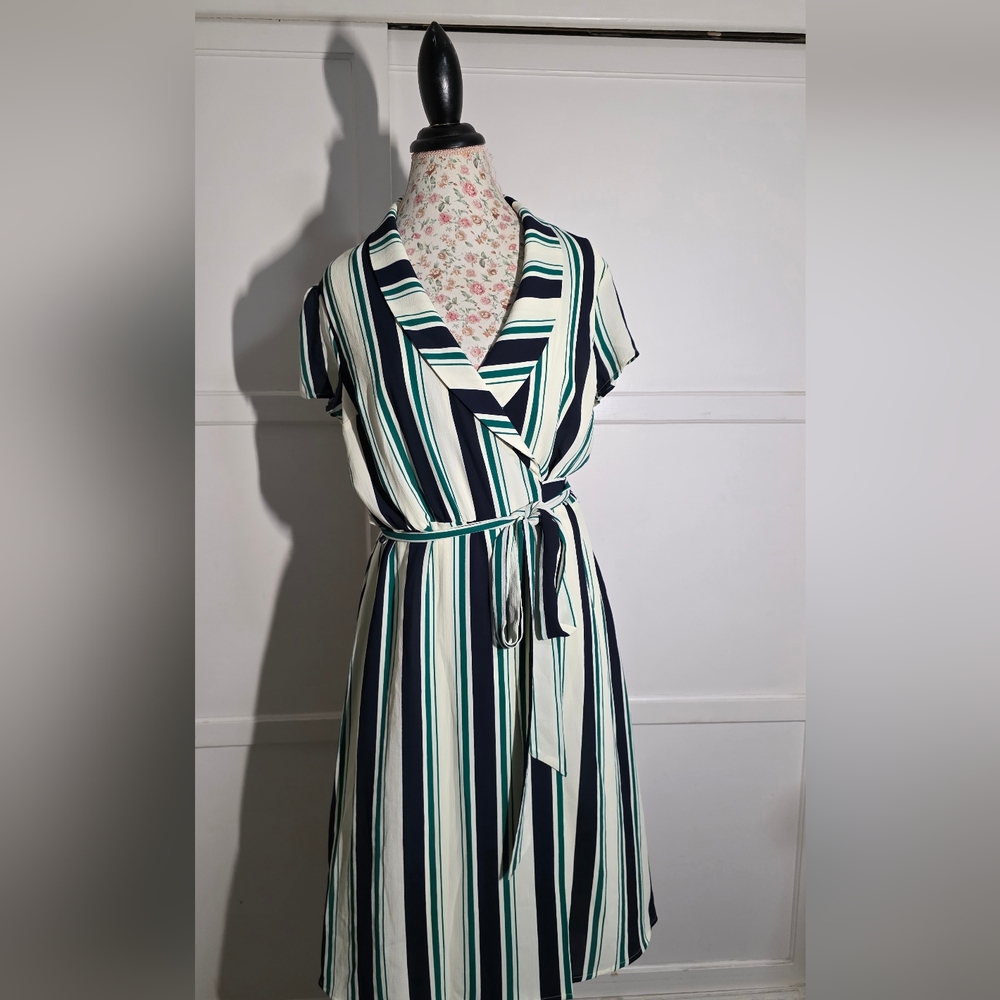 MOD CLOTH Striped Wrap Dress SIZE XL